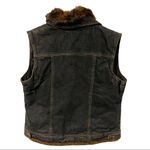 st. john's bay Large Dark Wash Faux Fur Lined Cotton Denim Jean Vest Photo 3
