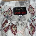 Johnny Was Biya Deliza Embroidered silk Boho Tunic Blouse Large Photo 9