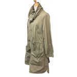 Lou & grey  Khaki Utility Drawstring Waist Roomy Trench Coat Jacket Women's M Photo 2