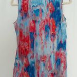 Ecru Sleeveless Multicolor Silk Keyhole Camisole S Photo 5