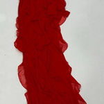 Oh Polly  Red Ruffle Maxi Dress Size 2 Strapless Formal Gown Photo 0