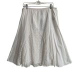 Style & Co Petite Maui bright white BoHo lace eyelet skirt womens PL A-line READ Photo 1