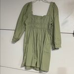 J.Crew WOMENS CINCHED WAIST COTTON POPLIN DRESS GREEN 12 PETITE BG485 Photo 8