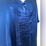 Victoria's Secret Victoria’s Secret Vintage Gold Label Blue Satin Indie Boho Button Up Sleep Top Photo 1
