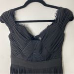 ASOS Black Pleated Lace Eyelash Trim Maxi Dress 2 Romantic Goth Whimsigoth Photo 2