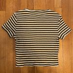H&M  Orange, Black, & White Striped Cropped Tee Photo 2
