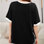 SheIn Sleep Shirt Size Large Black & White 100% Cotton Photo 2