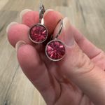 Hot Pink Diamond Dangle Earrings Photo 0