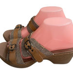 Dansko  Jessie Sand Lizard Two Strap  Leather Wedge‎ Heel Sandals Sz 39 US 8.5/9 Photo 0