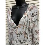 American Rag Ivory Floral Ruffle Long Sleeve Smocked Tie Crochet Size XL Photo 1