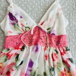 In Bloom  by Jonquil Floral Lingerie Dress Pink Lace Waist Size L Photo 9