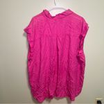 NWT Calvin Klein Jeans Tencel Button Down Collar Sleeveless Top Hot Pink Modest Size 3X Photo 7