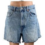 ZARA Women's Blue Light Wash High Rise Bermuda Boyfriend Denim Jean Shorts Sz 8 Photo 0