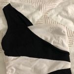 G by Guess  One Shoulder Mini Dress Black White Small Photo 2