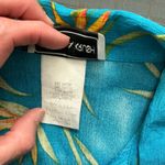 Vintage 90s California Crush Bright Floral Top Blue Size M Photo 2