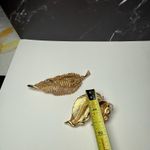 Autumn Leaf Brooch Pins Lot Of 2 Gold Tone Fall Leaves Photo 2