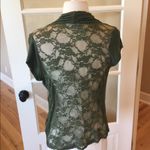Body Central Top Short Sleeve Wrap Front Womens M Lace Romantic Knit Comfy Photo 5