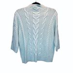 Vince Camuto Elbow Sleeve Cable Stitch Knit Sweater Sea Mist Blue Small New Photo 5