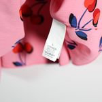 Kate Spade NEW Cherry Fruit Toss Flutter Top Print Pattern Crepe Blouse Pink L Photo 2