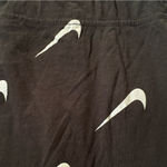 Nike  Womens Sportswear Metallic Allover Logo Cropped Tee Sz Large Black Gold Photo 5