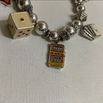 Casino charm bracelet Dice Cards Slots money Silver Photo 1