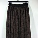 Zimmermann Illuminate Gathered Metallic Knit Flare Maxi Skirt Black Gold US 8 Photo 10