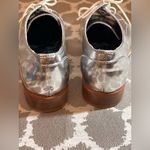 Boden Silver Metallic Lace up Loafers EU 37.5 US 7.5 made Portugal Y2K Oxford Photo 9