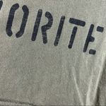 Talula Aritzia XS You Are My Favorite Olive Green Oversized Graphic Flowy Shirt Photo 6