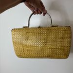 Pier Giorgio vintage, wicker, rattan, clamshell handbag, mid century modern Photo 5