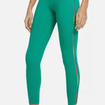 Nike  Women's One Rainbow Ladder 7/8 Leggings Mid Rise Small‎ Green Running EUC Photo 0