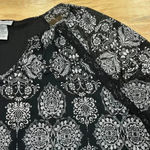 Black & White Catherine’s 3x  3/4 Sleeve Sheer Lined Blouse cottagecore Photo 5