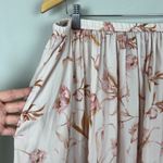 T Tahari Maxi Skirt Womens Large Cream Pink Floral A-Line Stretch Lightweight L Photo 10