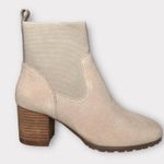 Violet & Red Loaded Knit Cuff Bootie Side Zip Heeled Tan 9.5 Photo 4