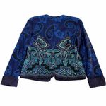 Coldwater Creek Paisley Jacquard Blue Ombre Open Lined Blazer Photo 3