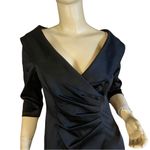 Kay Unger  BLACK SATIN SHAWL COLLAR COCKTAIL DRESS NWT (10) Photo 6