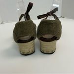 UGG  Sandals Delmar Wedge Espadrille Ankle Textured Sherpa Toe Bed Olive Green Photo 4