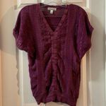 Dress Barn Purple/Magenta V Neck Short Sleeve Knit Blouse Medium Photo 0