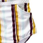 Nani Swimwear One Piece Swimsuit Size Medium Retro Stripe Modest Crisscross Back White Photo 10