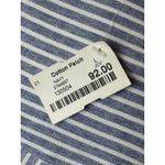 Joy Joy  Dress Women Large Blue White Striped Button‎ Front Tie Waist Shirt NWT Photo 9