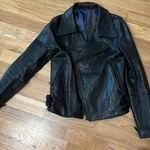 Black Genuine leather moto jacket Photo 5