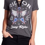 Rebellious One NWT Easy Rider X Nordstrom Lace Up Graphic Tee Shirt Photo 2
