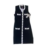 Nanette Lepore  Sleeveless Black White Contrast Trim Button Front Dress M NWT Photo 6