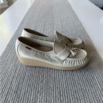 Vintage SAS Ivory Tassel Penny Loafers Genuine Leather Handsewn Made in USA Sz 9 White Photo 7