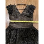 Tadashi Shoji  Sho Black Minx Flower Embellished Mini Dress 2 NWT SCHE24623S Photo 4