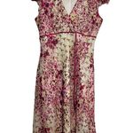 Studio Y VTG Y2K Empire Waist Dress Floral Short Sleeve V-Neck Tie Front Pink XL Photo 1