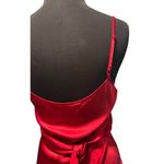 Boston Proper Red Silk Faux Wrap Plunging V Top Empire Waist Self Belt Sz 10 Photo 3