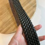 Talbots Olive Green Weaved Woven Genuine Leather Golden Buckle Belt Size M/L Photo 3