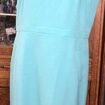 Kasper Light Teal Sleeveless Sheath Dress Notched Neckline Womens Size 18 Photo 1