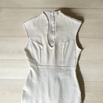 Glare White Sleeveless Sheath Midi Dress with Mock Neck small Photo 2