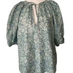 House of Harlow 1960 Martine Seafoam blue floral cotton short-sleeve top size S Photo 0